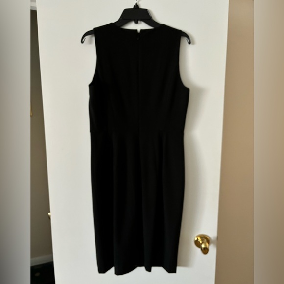 Ann Taylor Black Split Neck Sheath Dress - Picture 3 of 9